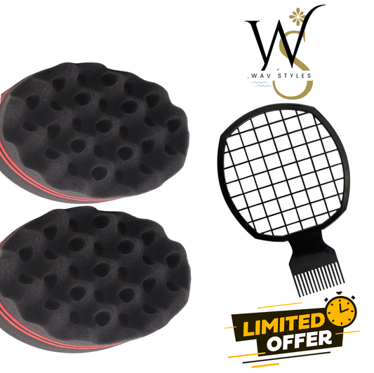 2 Pack Luxury Sponge Foam Wav Brush