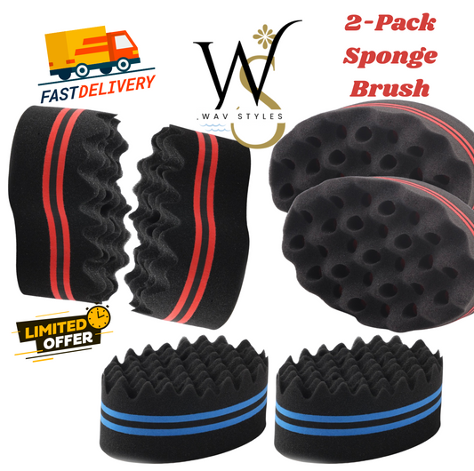2 Pack Luxury Sponge Foam Wav Brush