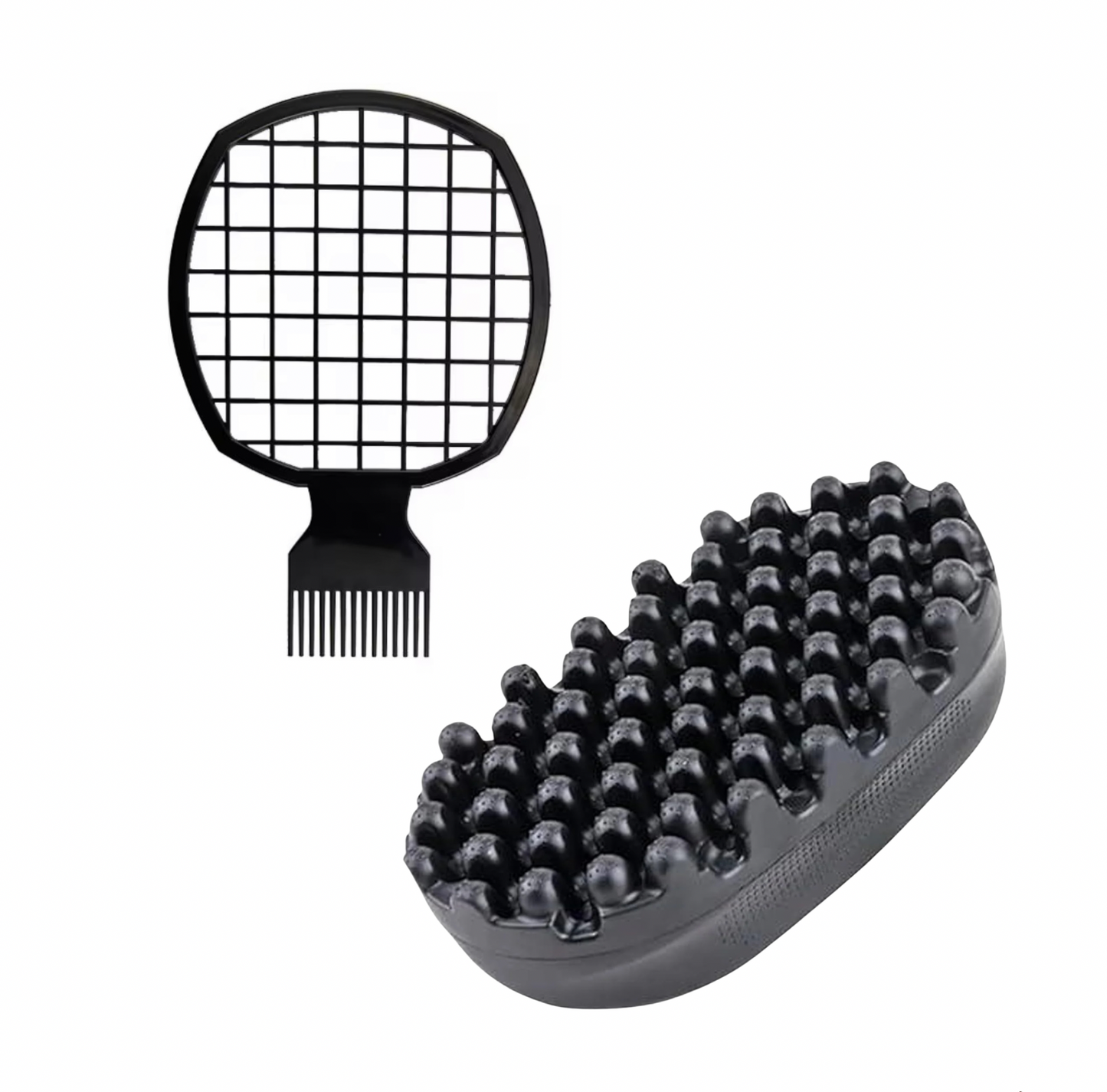 2-Pack Rubber Twist Wav Brush Washable Loc Twisting Comb Coil Afro Sponge Barber