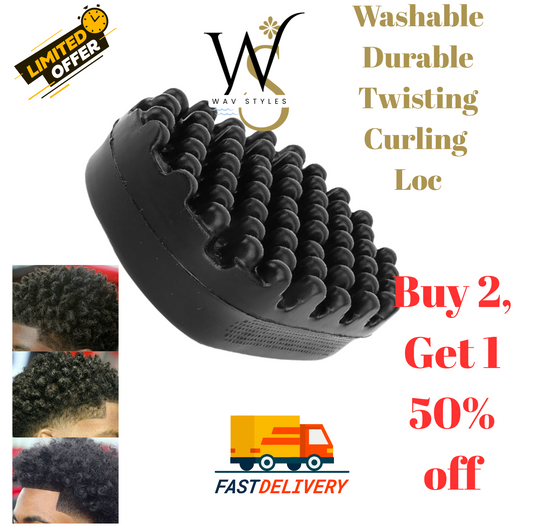 Rubber Twist Curl Hair Brush Washable Loc Twisting Comb Coil Afro Sponge Barber