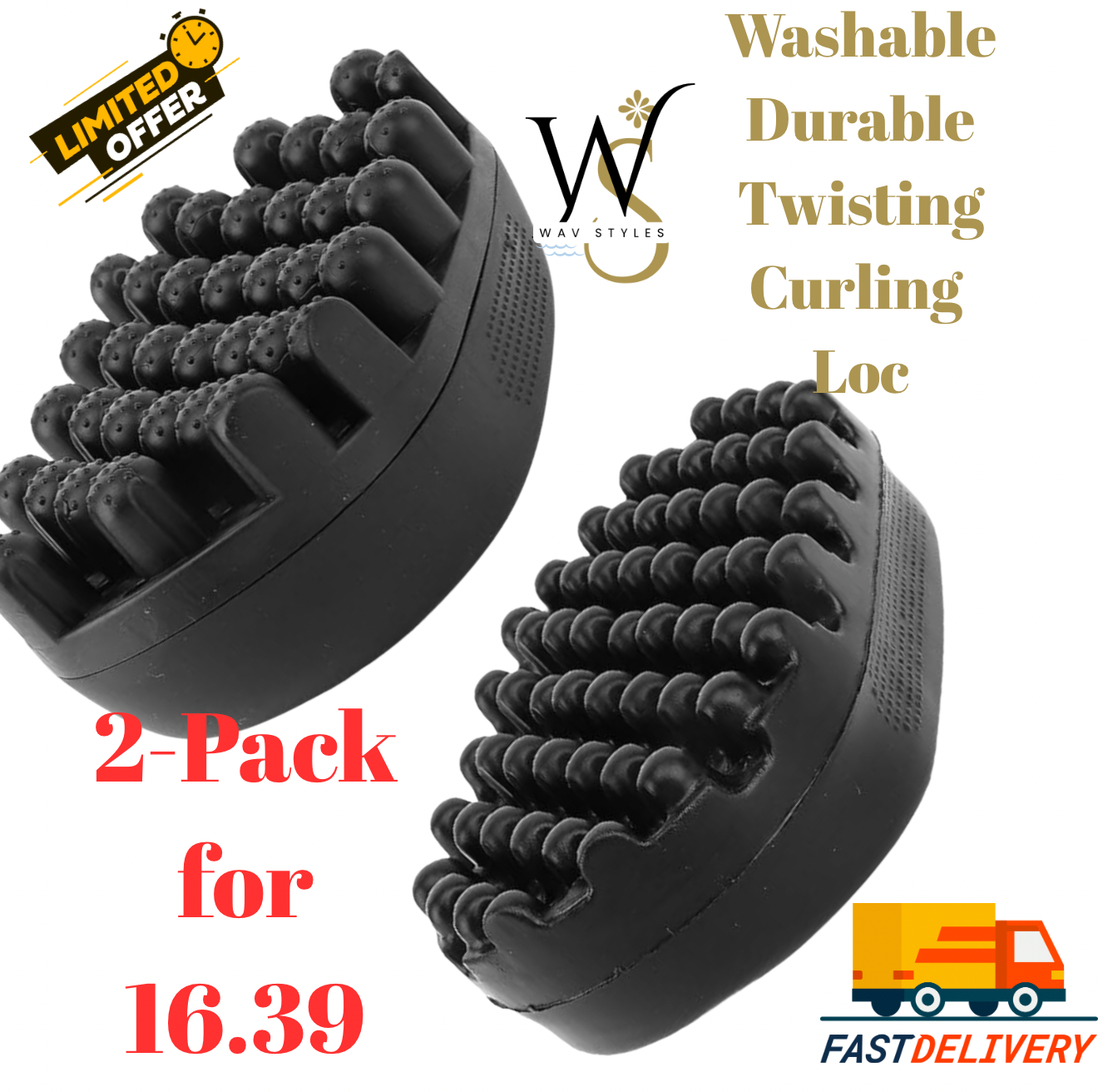 Rubber Twist Curl Hair Brush Washable Loc Twisting Comb Coil Afro Sponge Barber
